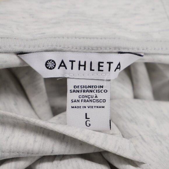 ATHLETA Hybrid Gallery Hoodie Top Mixed Media Gray/White Size L - Picture 7 of 8